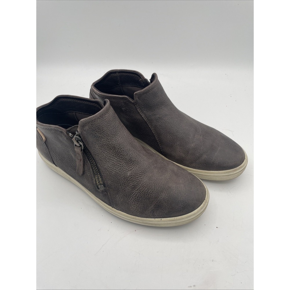 Ecco Flash 7 Women's Shoes Gray 7 Wide Leather Side Zipper Comfort Ankle Boots